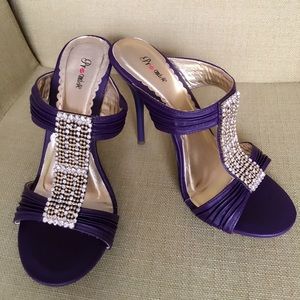 💜 new Purple bling rhinestone sexy party stiletto pump